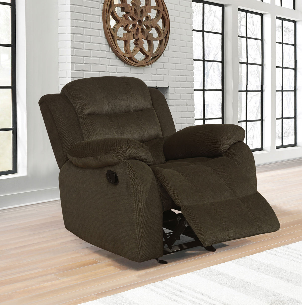 Glider Recliner - Rodman Upholstered Glider Recliner Chocolate