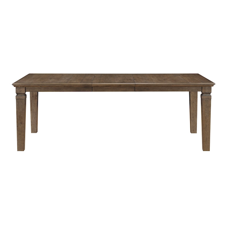 Wooden dining table on a white background
