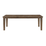 Wooden dining table on a white background