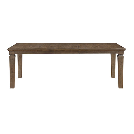 Wooden dining table on a white background