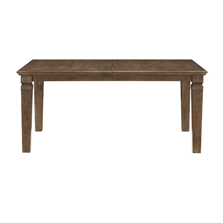 Wooden dining table on a white background