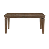 Wooden dining table on a white background