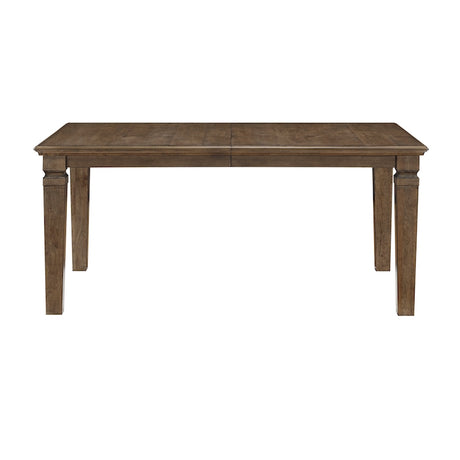 Wooden dining table on a white background