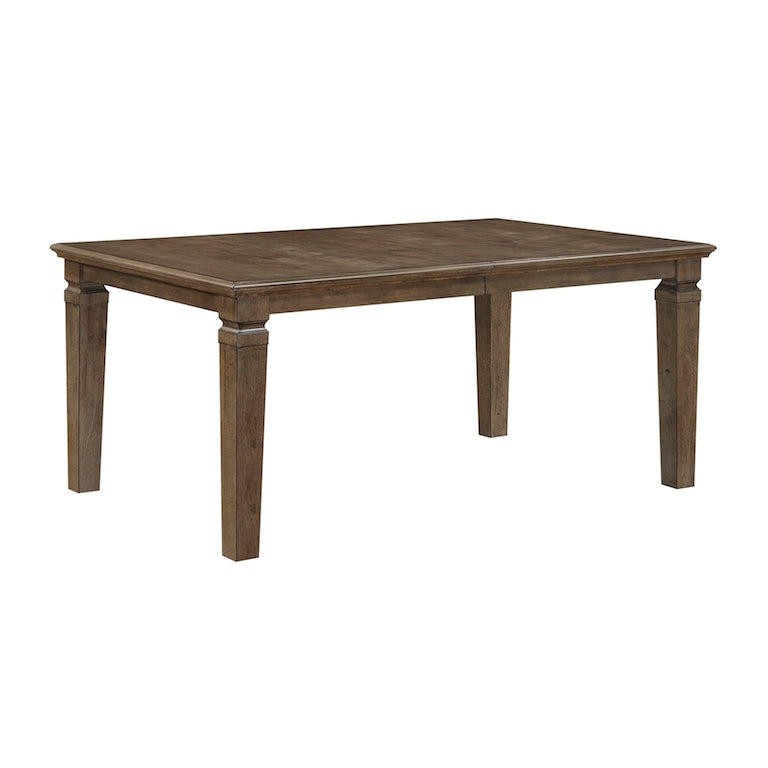 Wooden dining table on a white background
