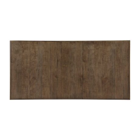 Rectangular wooden panel with a brown finish on a white background