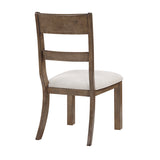 Wooden chair with a white cushion on a white background