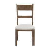 Wooden chair with a white cushion on a white background