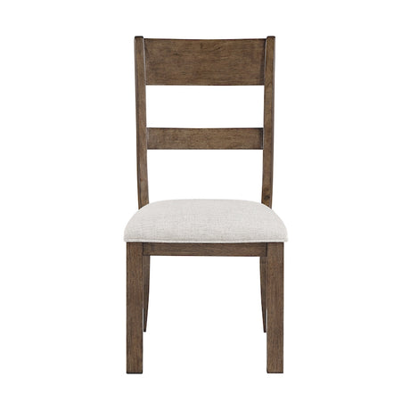 Wooden chair with a white cushion on a white background