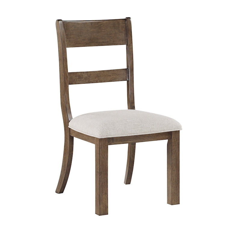 Wooden chair with a white cushion on a white background