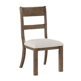 Wooden chair with a white cushion on a white background