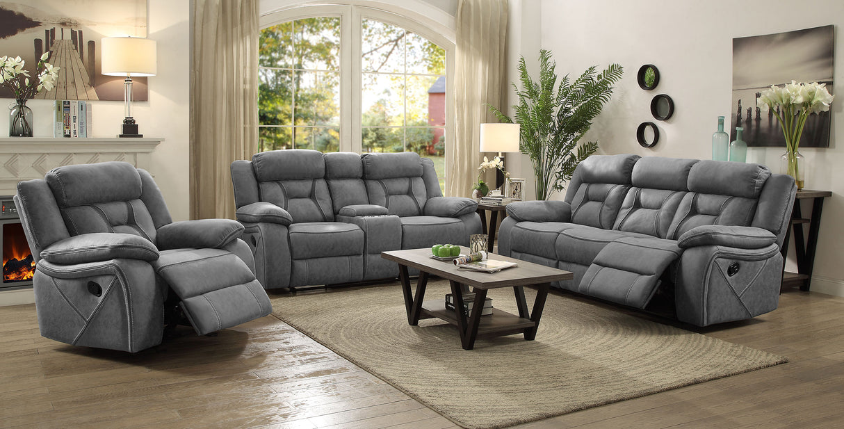 Motion Sofa - Higgins Pillow Top Arm Upholstered Motion Sofa Grey