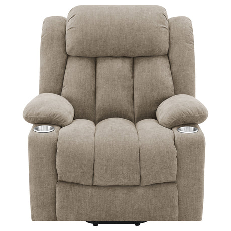 Houston Upholstered Power Lift Recliner Chair Camel - sold by Home Elegance USA