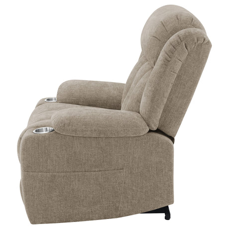 Houston Upholstered Power Lift Recliner Chair Camel - sold by Home Elegance USA