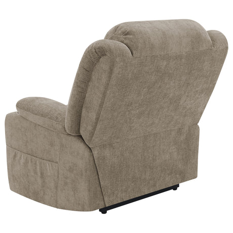 Houston Upholstered Power Lift Recliner Chair Camel - sold by Home Elegance USA