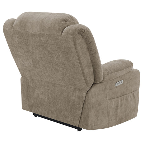 Houston Upholstered Power Lift Recliner Chair Camel - sold by Home Elegance USA