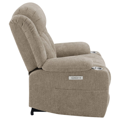 Houston Upholstered Power Lift Recliner Chair Camel - sold by Home Elegance USA