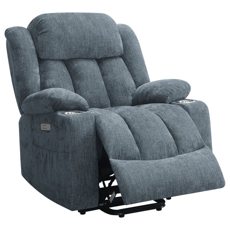 Houston Upholstered Power Lift Recliner Slate Blue - sold by Home Elegance USA