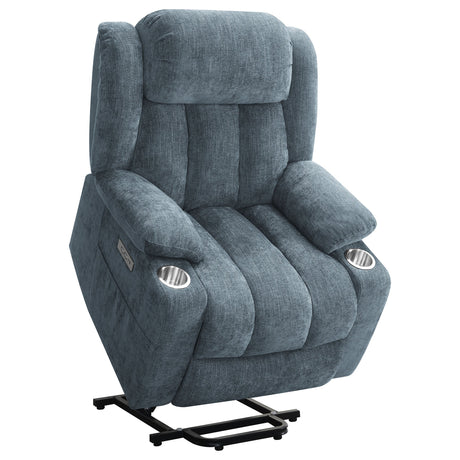 Houston Upholstered Power Lift Recliner Slate Blue - sold by Home Elegance USA