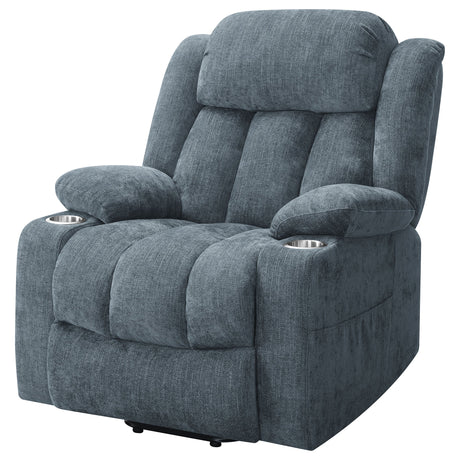 Houston Upholstered Power Lift Recliner Slate Blue - sold by Home Elegance USA