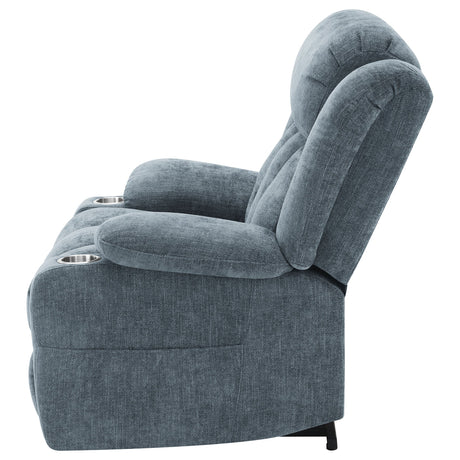 Houston Upholstered Power Lift Recliner Slate Blue - sold by Home Elegance USA