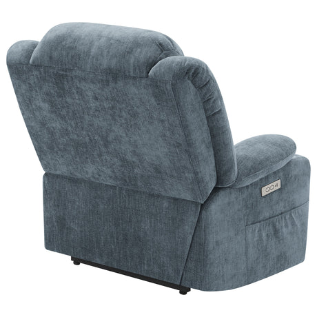 Houston Upholstered Power Lift Recliner Slate Blue - sold by Home Elegance USA