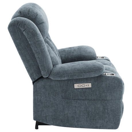 Houston Upholstered Power Lift Recliner Slate Blue - sold by Home Elegance USA