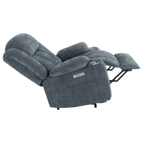 Houston Upholstered Power Lift Recliner Slate Blue - sold by Home Elegance USA