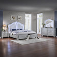 Mystic Contemporary Style Upholstered LED headboard Queen 4PC Bedroom Set made with Wood in Silver(NJ Inventory) - sold by Home Elegance USA