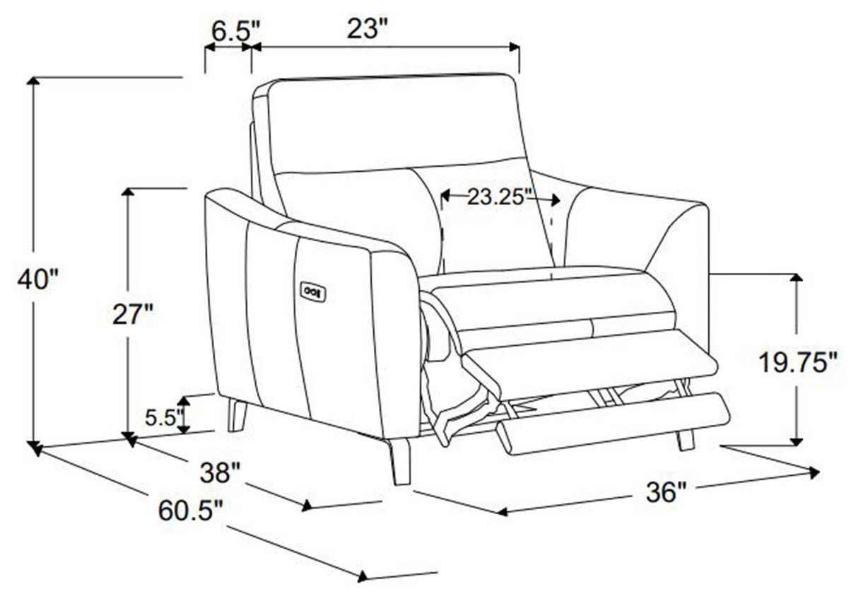 Power Recliner - Derek Upholstered Power Recliner