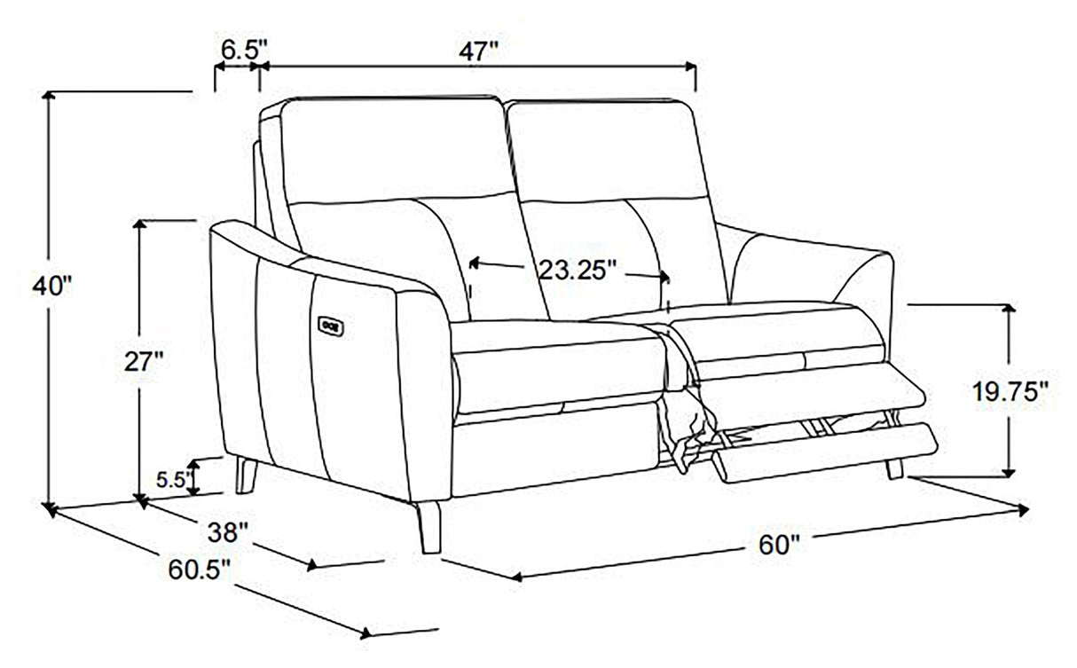 Derek Upholstered Power Loveseat | Coaster | Home Elegance USA