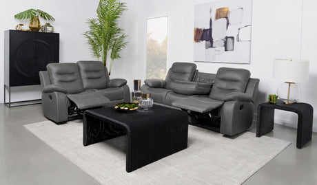 Nova 2 - piece Upholstered Motion Reclining Sofa Set Dark Grey - 602531 - S2 - image - 1