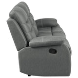 Nova 2 - piece Upholstered Motion Reclining Sofa Set Dark Grey | Coaster | Home Elegance USA