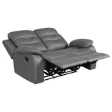 Nova 2 - piece Upholstered Motion Reclining Sofa Set Dark Grey | Coaster | Home Elegance USA