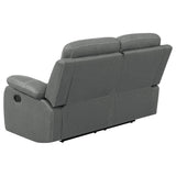 Nova 2 - piece Upholstered Motion Reclining Sofa Set Dark Grey | Coaster | Home Elegance USA