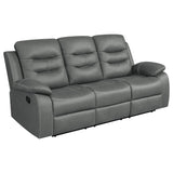 Nova 3 - piece Upholstered Motion Reclining Sofa Set Dark Grey | Coaster | Home Elegance USA