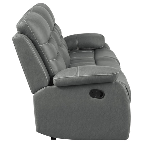 Nova 3 - piece Upholstered Motion Reclining Sofa Set Dark Grey - 602531 - S3 - image - 5