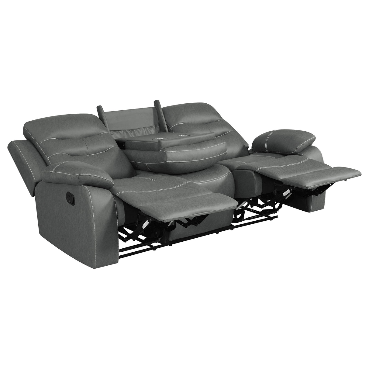 Motion Sofa - Nova Upholstered Motion Reclining Sofa Dark Grey