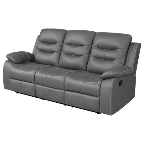 Motion Sofa - Nova Upholstered Motion Reclining Sofa Dark Grey