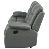 Motion Sofa - Nova Upholstered Motion Reclining Sofa Dark Grey