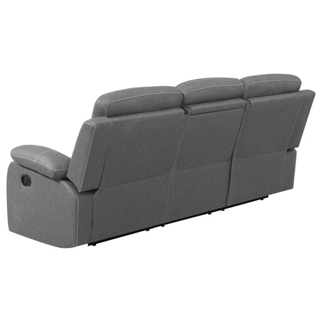 Motion Sofa - Nova Upholstered Motion Reclining Sofa Dark Grey