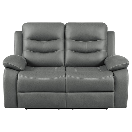 Motion Loveseat - Nova Upholstered Motion Reclining Loveseat Dark Grey