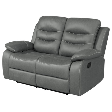 Motion Loveseat - Nova Upholstered Motion Reclining Loveseat Dark Grey