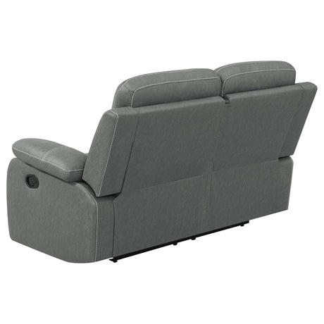 Motion Loveseat - Nova Upholstered Motion Reclining Loveseat Dark Grey