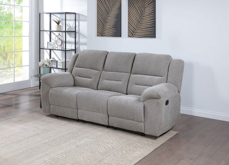 Gilson Chenille Upholstered Reclining Sofa Grey - sold by Home Elegance USA