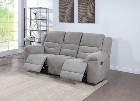 Gilson Chenille Upholstered Reclining Sofa Grey - sold by Home Elegance USA