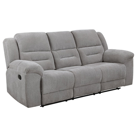Gilson Chenille Upholstered Reclining Sofa Grey - sold by Home Elegance USA