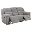 Gilson Chenille Upholstered Reclining Sofa Grey - sold by Home Elegance USA