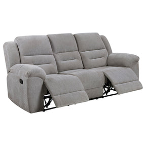 Gilson Chenille Upholstered Reclining Sofa Grey - sold by Home Elegance USA