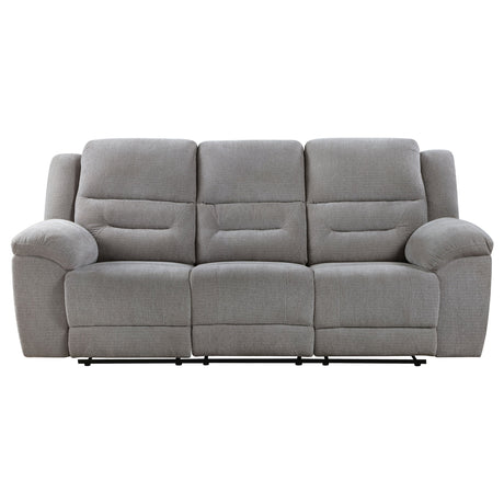 Gilson Chenille Upholstered Reclining Sofa Grey - sold by Home Elegance USA