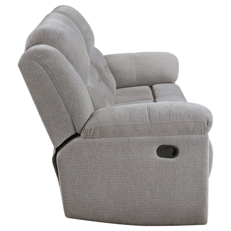 Gilson Chenille Upholstered Reclining Sofa Grey - sold by Home Elegance USA